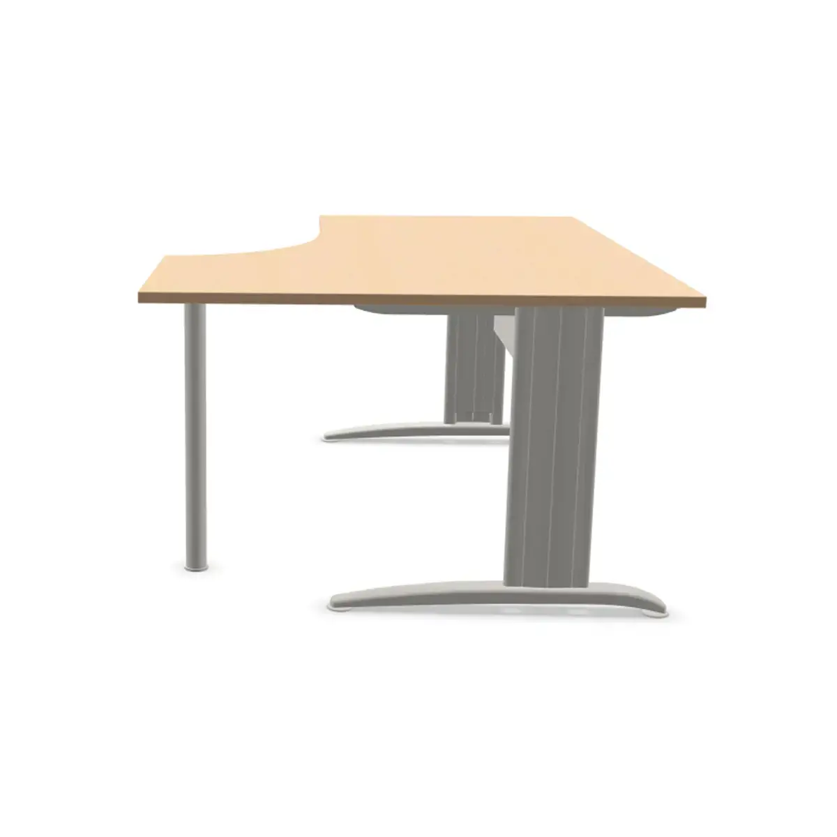 Bureau Buenos Aires - 160 cm - Retour naar rechts - Beuken/aluminium 