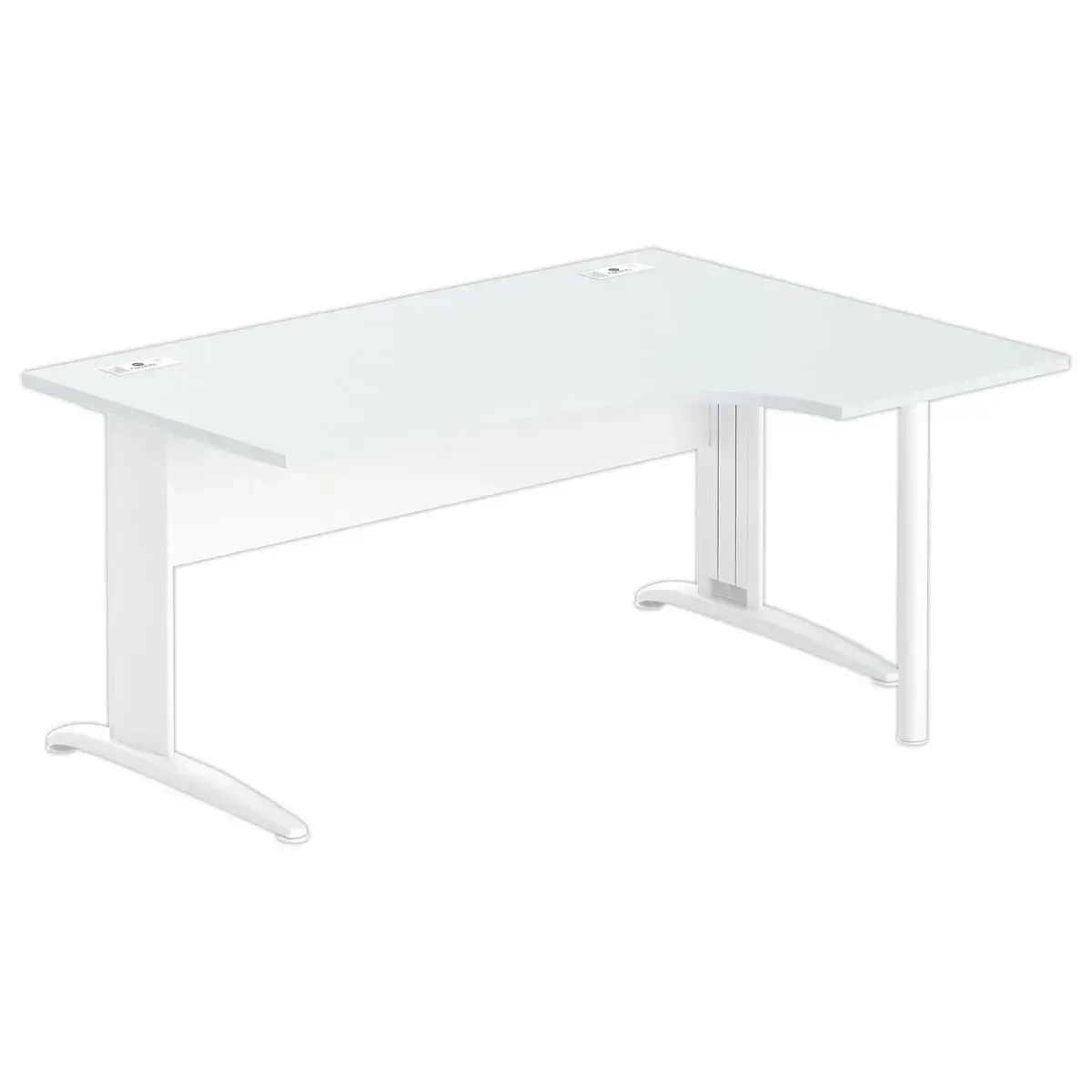 Bureau BUENOS AIRES compact retour aan de rechterkant grijs/wit, L160 