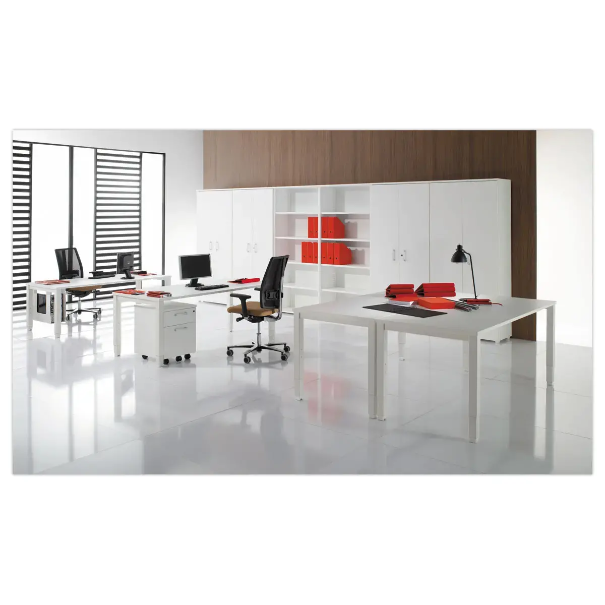 Bureau BRUXELLES 120 x 80 wit - witte poten 