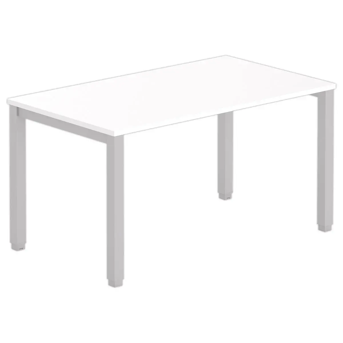 Bureau BRUXELLES 140 x 80 wit - aluminium poten 