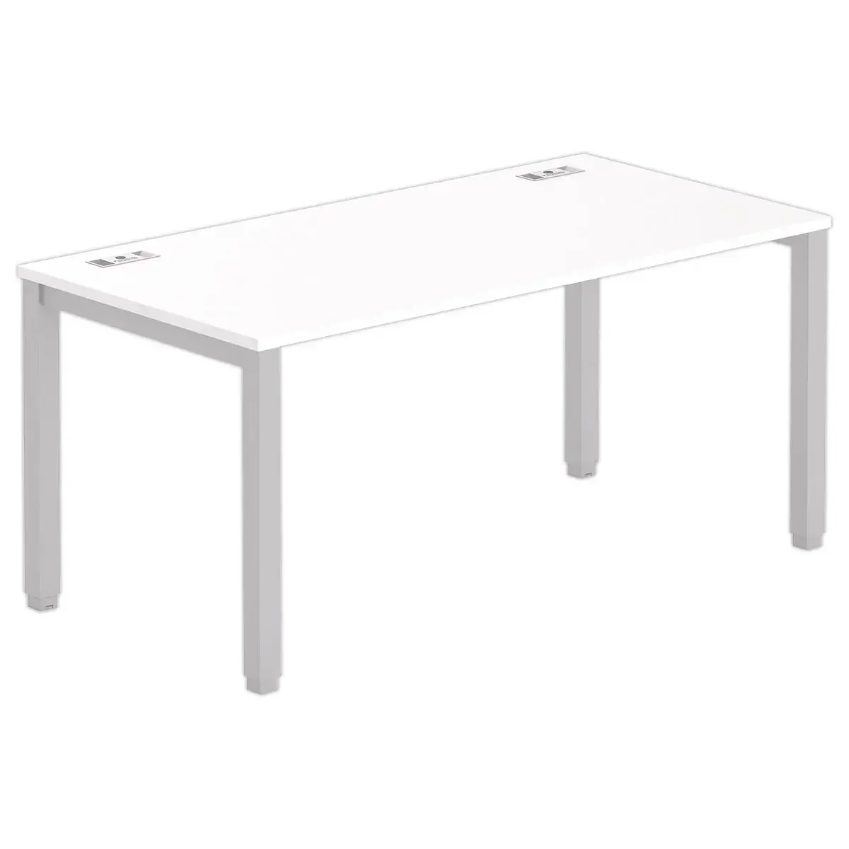Bureau BRUXELLES 160 x 80 wit - aluminium poten