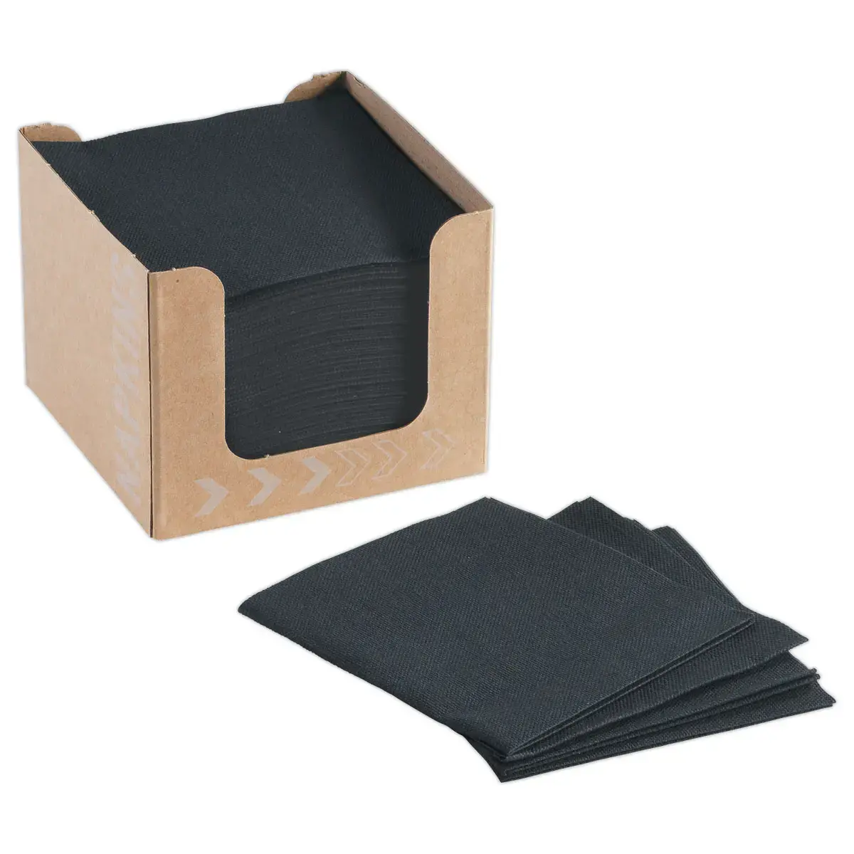 50 Cocktailservetten - 20 x 20 cm - Zwart - DUNI