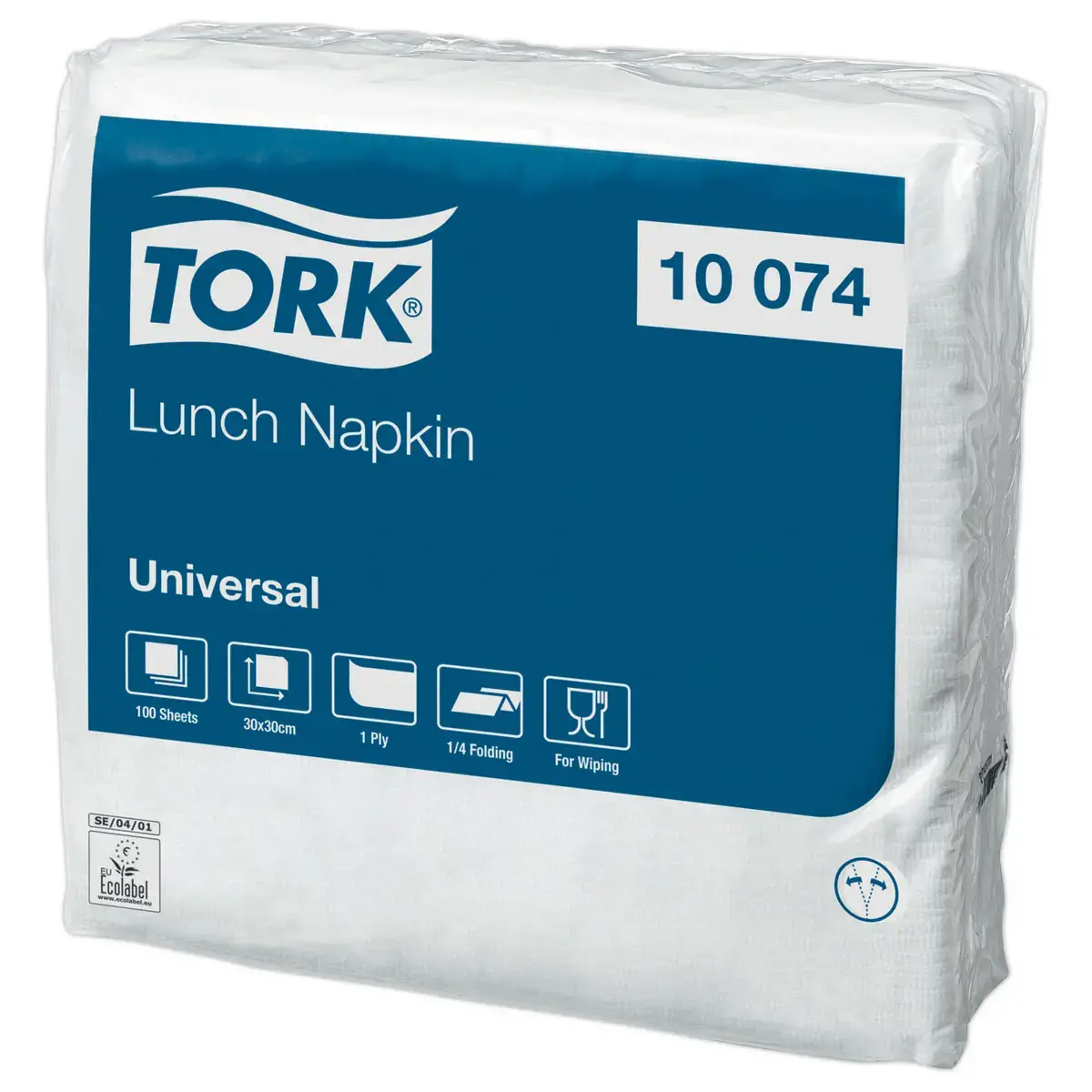 100 Witte papieren servetten 1 laag Lunch - 29 x 29 cm - TORK