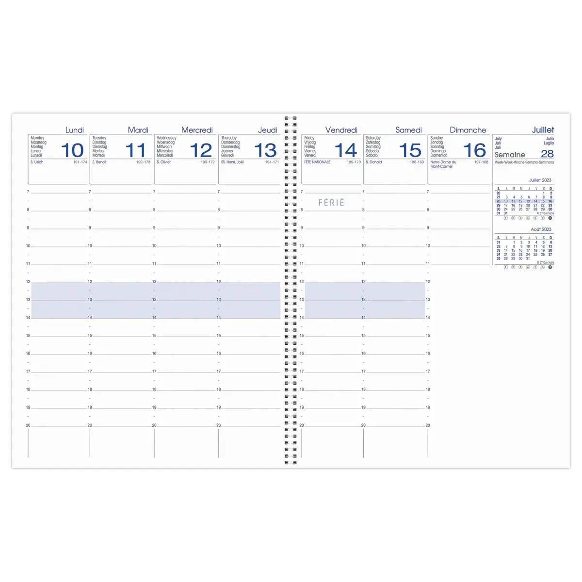 Weekagenda Fiducial - 21 x 27 cm - donkerblauw