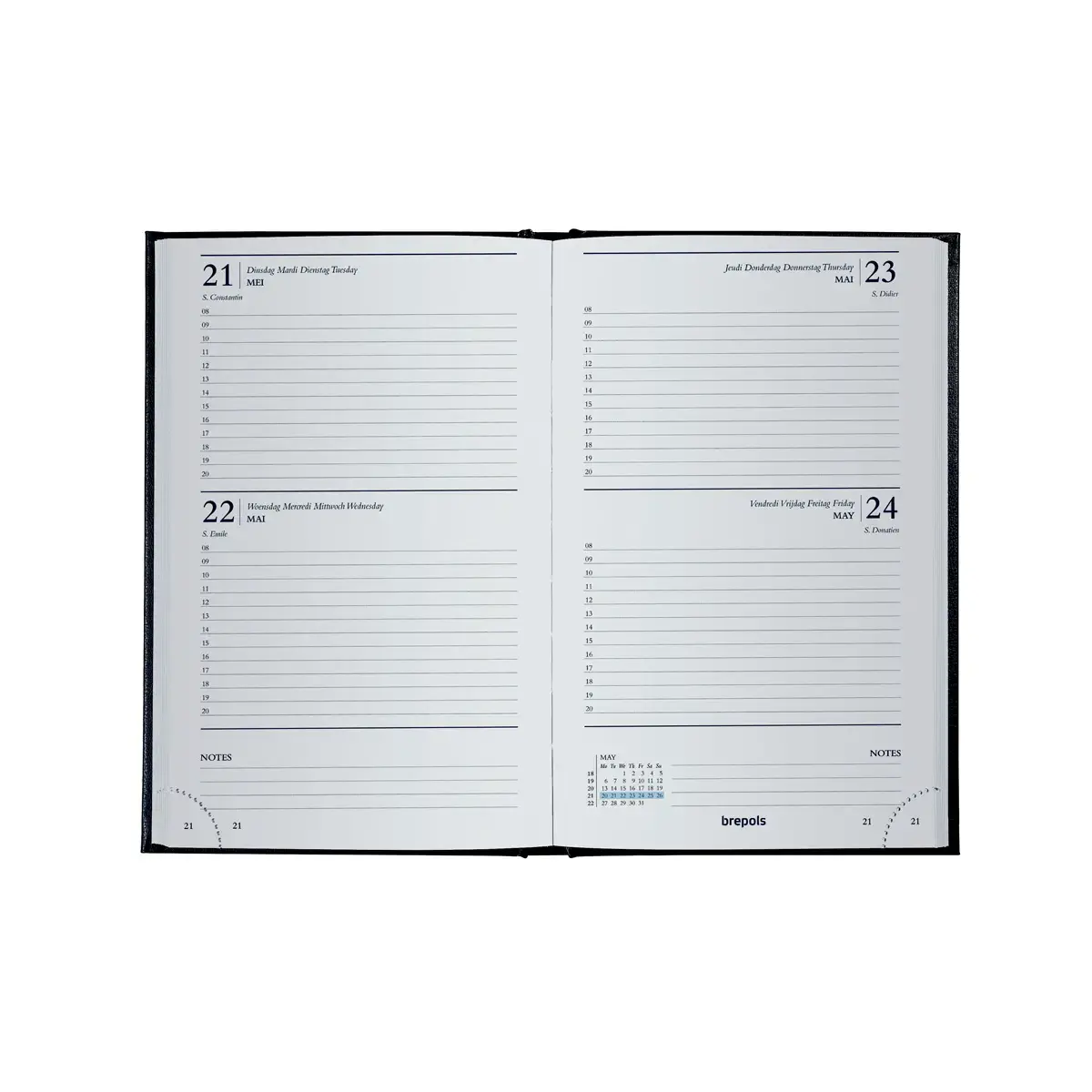 Agenda BREPOLS Saturnus 13,3x20,8 cm 2dagen/pag.