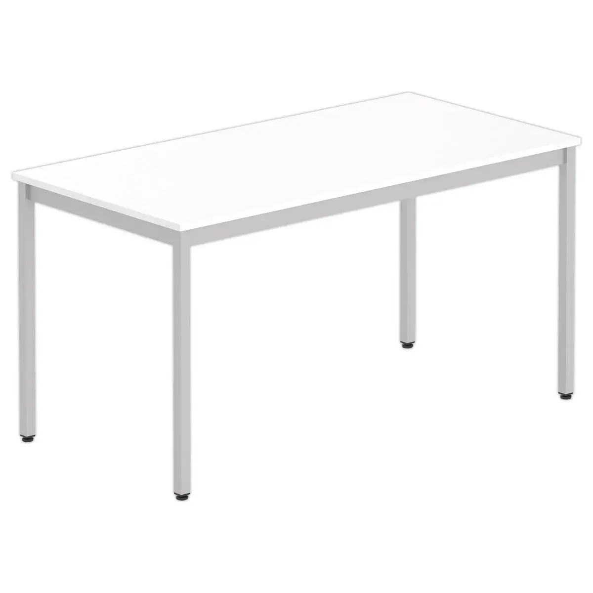 Rechthoekige multifunctionele tafel 140 x 70 wit / aluminium