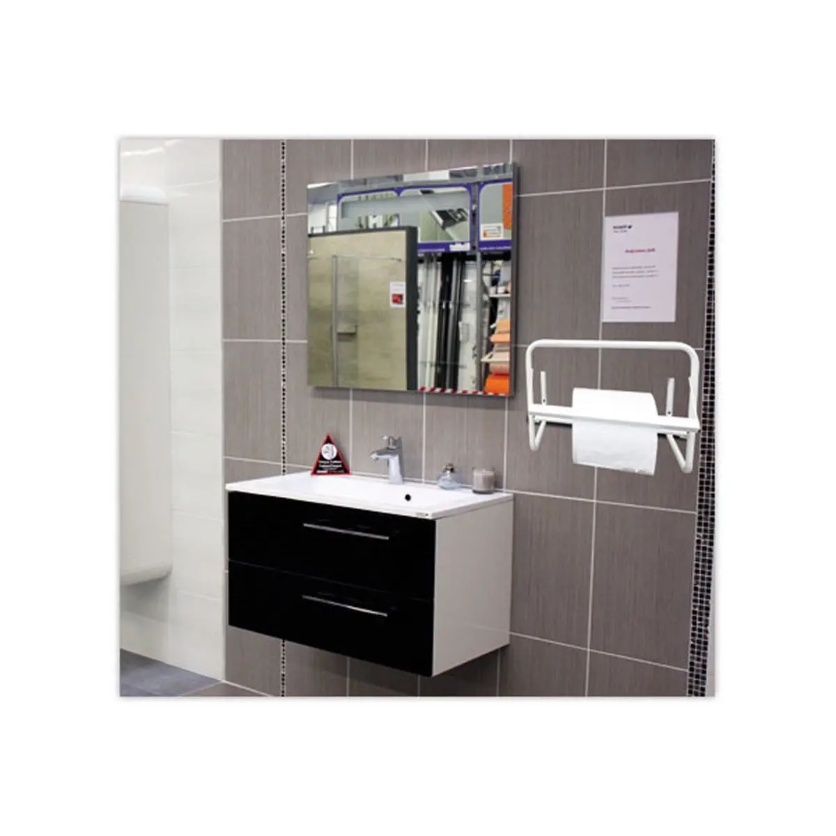 Muurbeugel voor handdoekrol maxi 45cm-H300-L 480