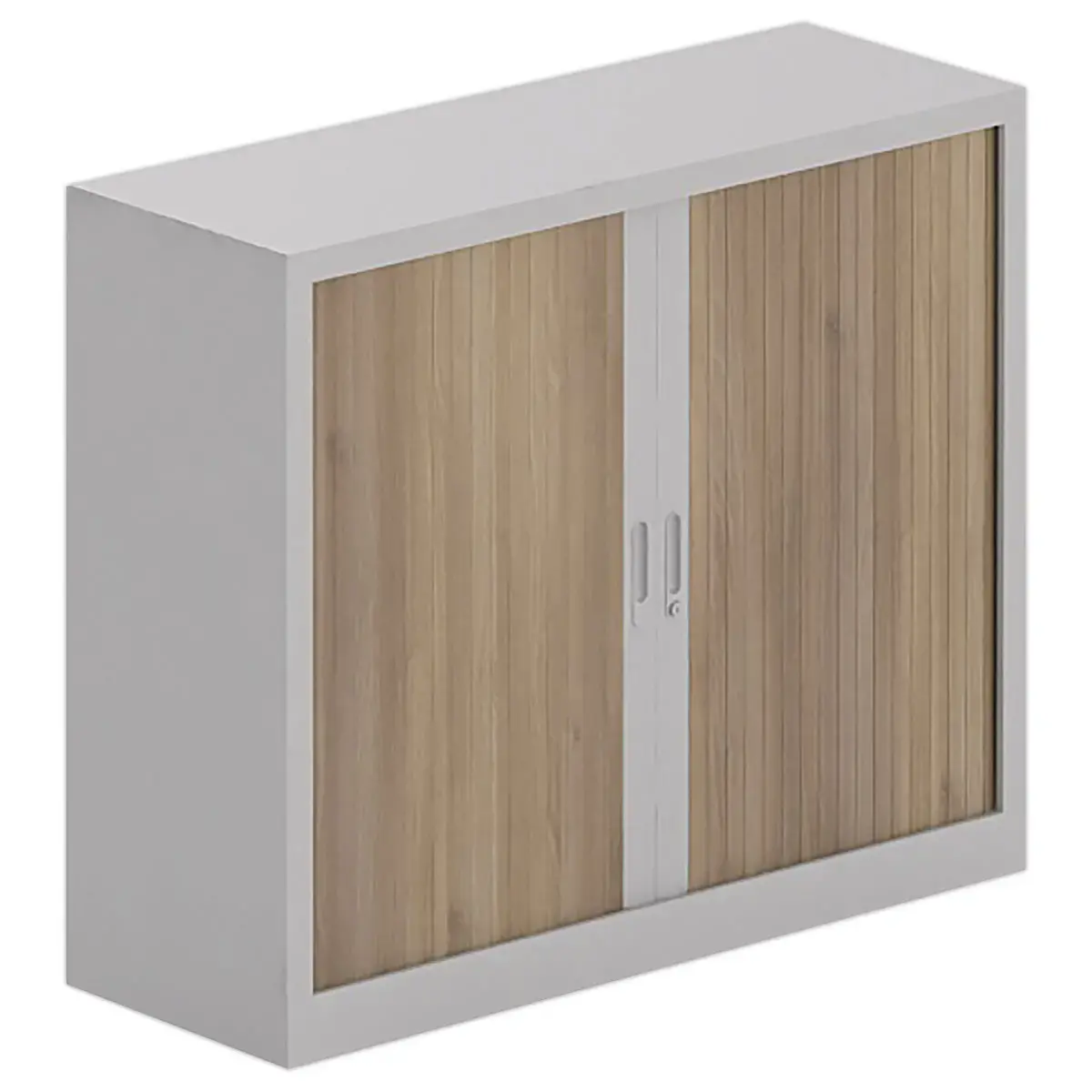 Lage kast ? gordijnen - Aluminium en notenboom - 100x120 cm 