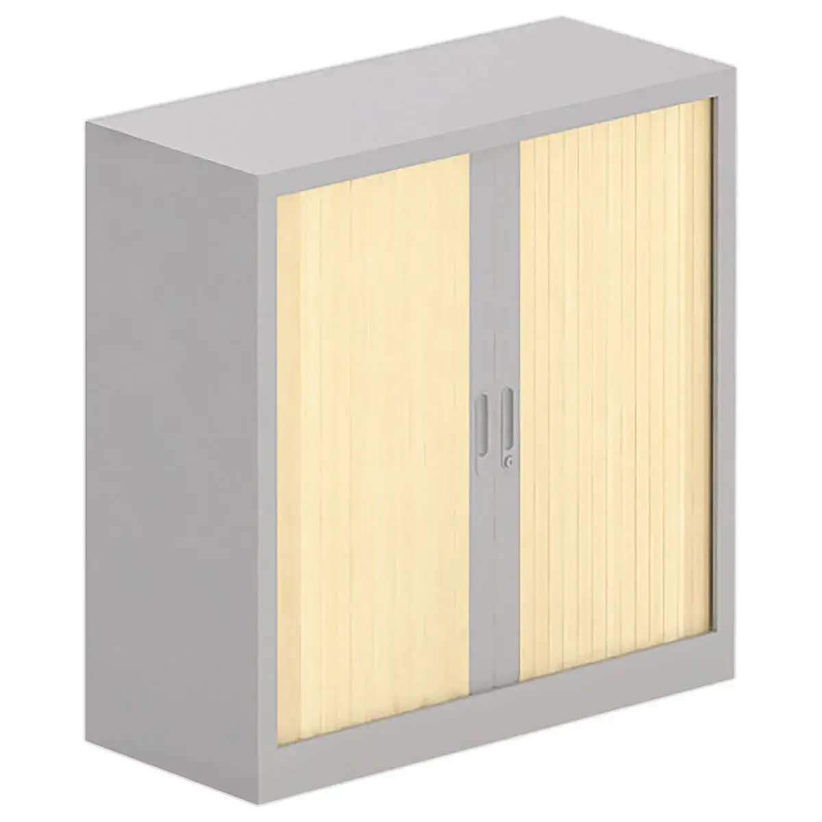 Lage metalen kast - 100 x 100 cm - Aluminium / beuk