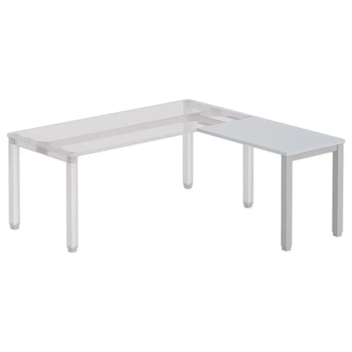 Retour BRUSSEL 98 x 60 grijze plaat - aluminium poten