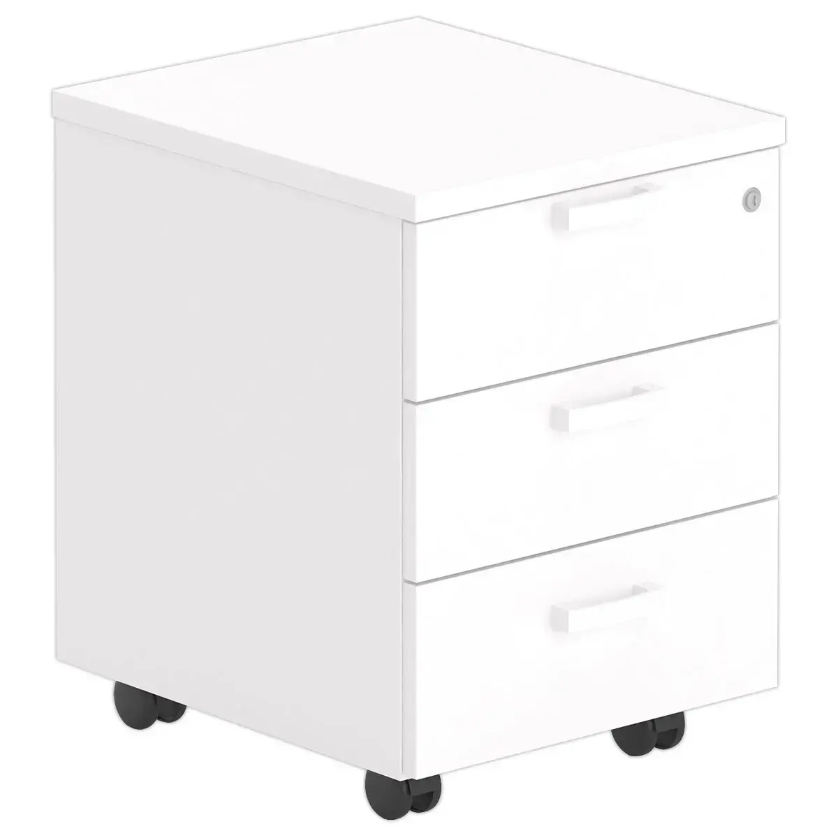 Mobiel gemonteerd ladeblok - Wit melamine - 3 laden 