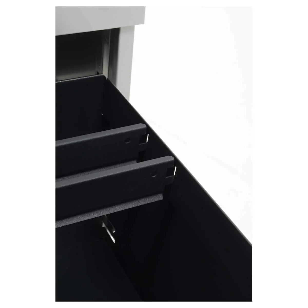 Mobiele metalen kast 2 lades aluminium gemonteerd