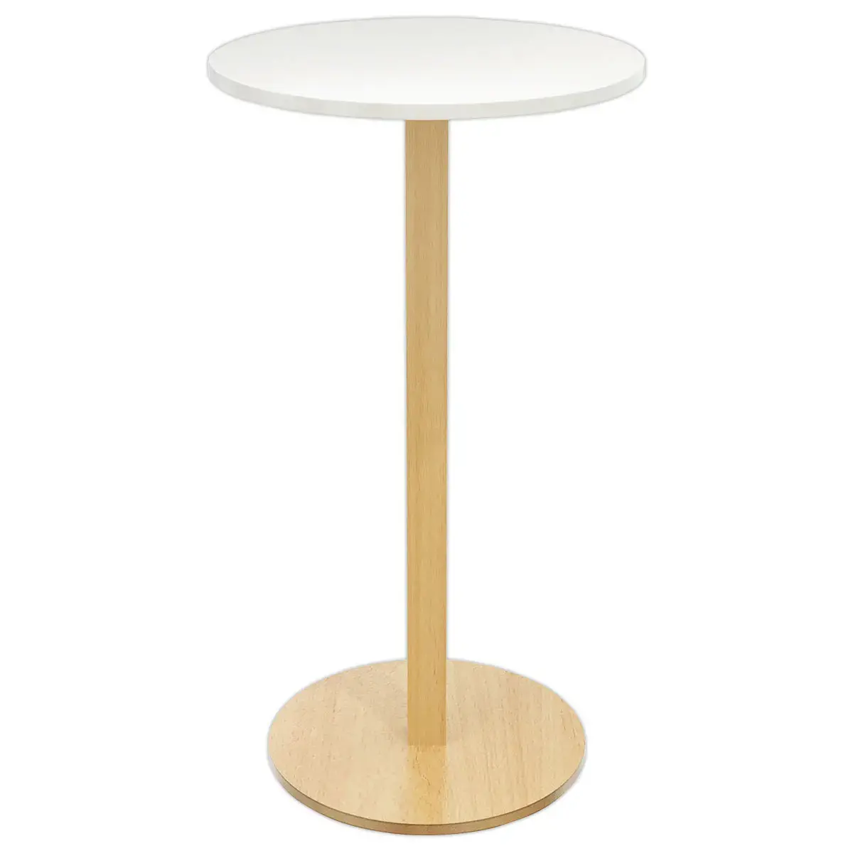 Hoge ronde tafel WOODY 60 cm - Wit gemonteerd 