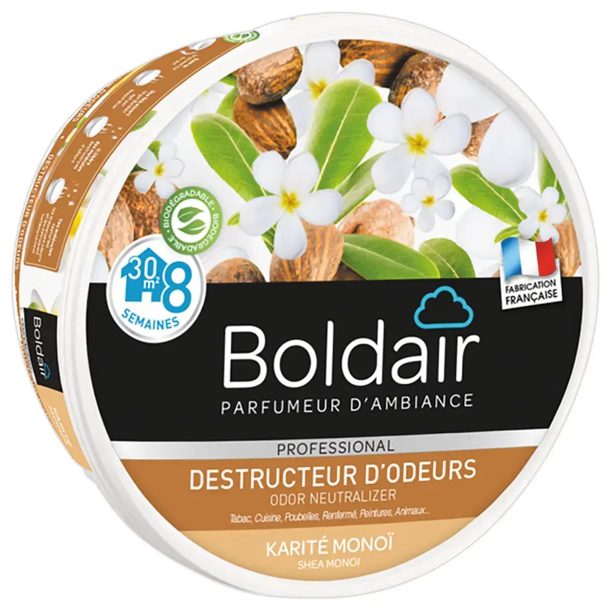 Geurverwijderende vaste gel - Karit&eacute; mono&iuml; - 300 g - BOLDAIR 