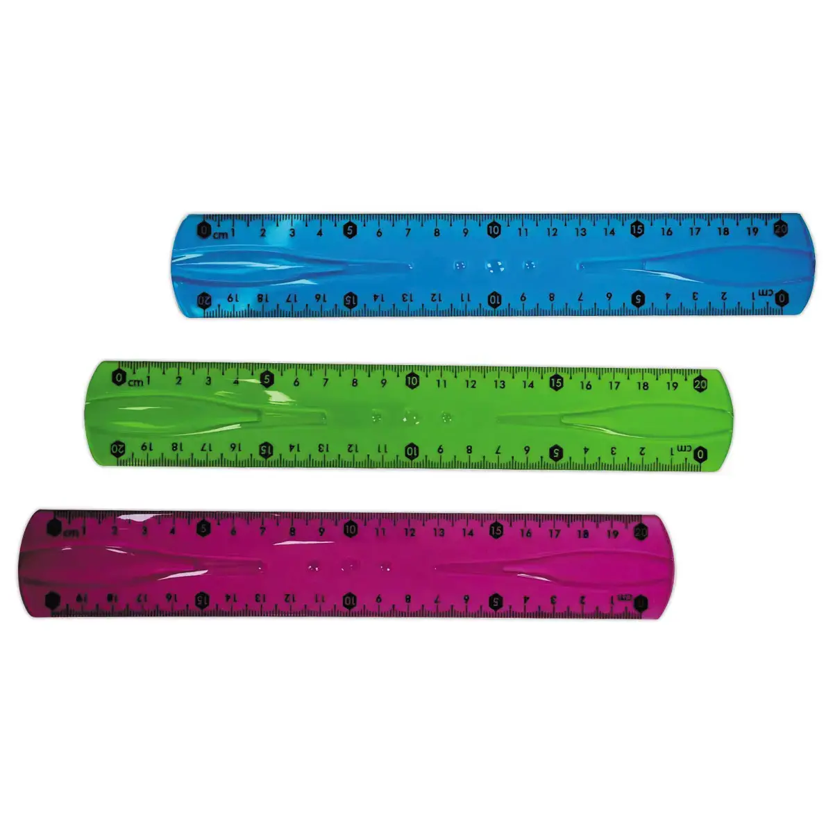 Dubbele plastic bureauregel - 20 cm