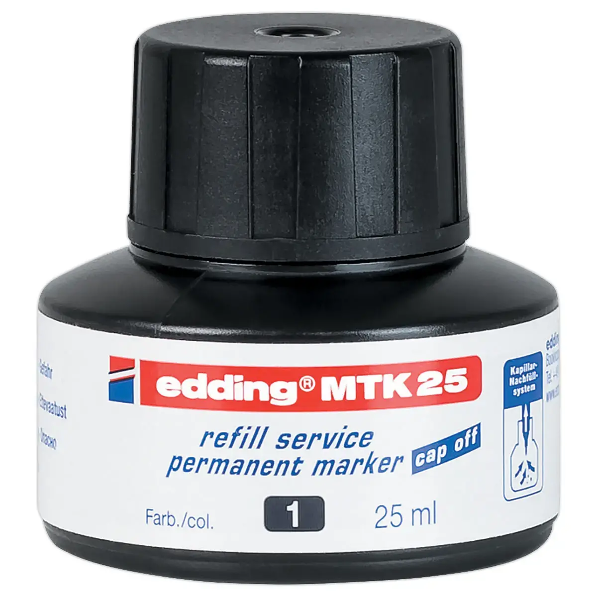 Navulling voor permanent markers - Noir - EDDING