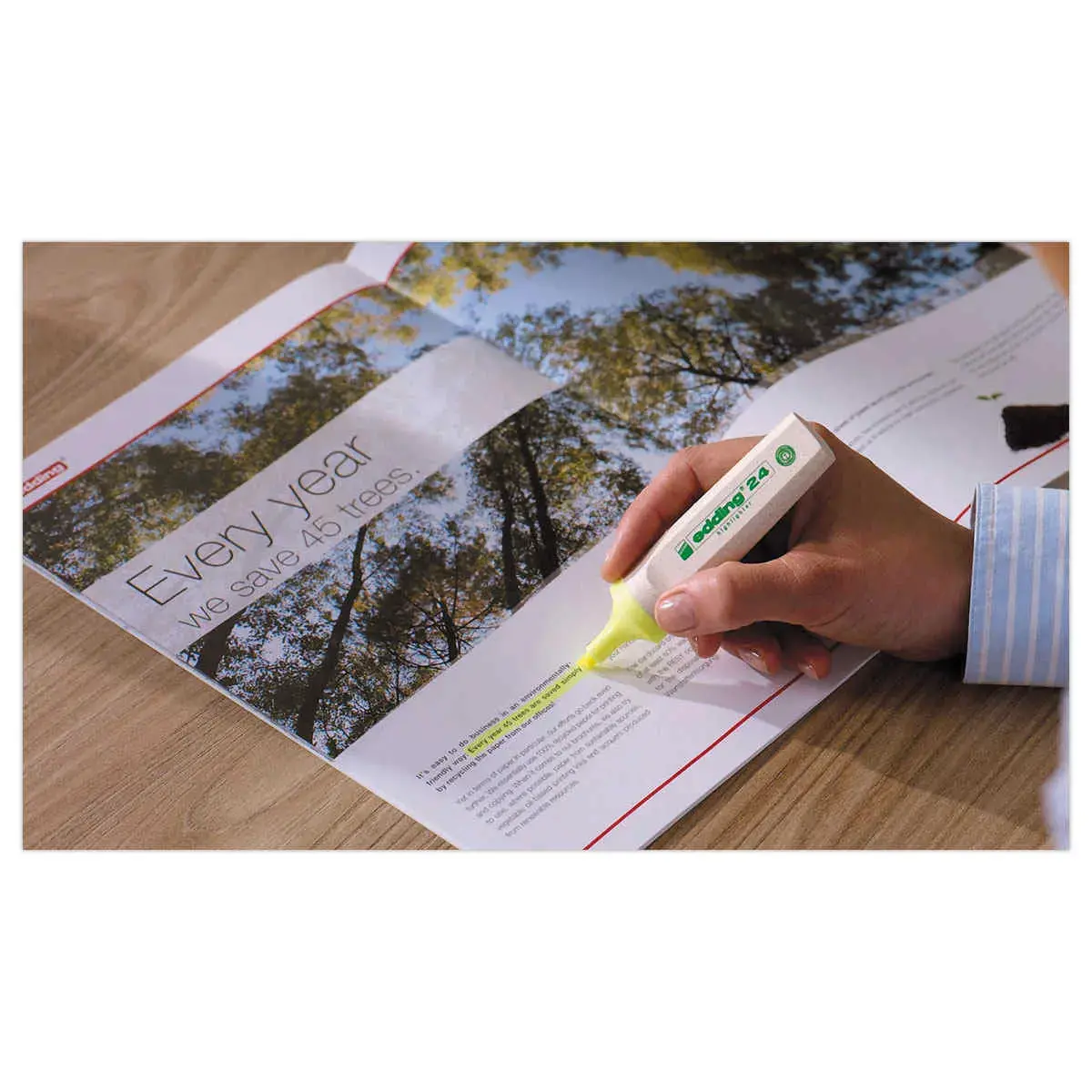 Markeerstift brede punt - ECOLINE E24 - geel - EDDING