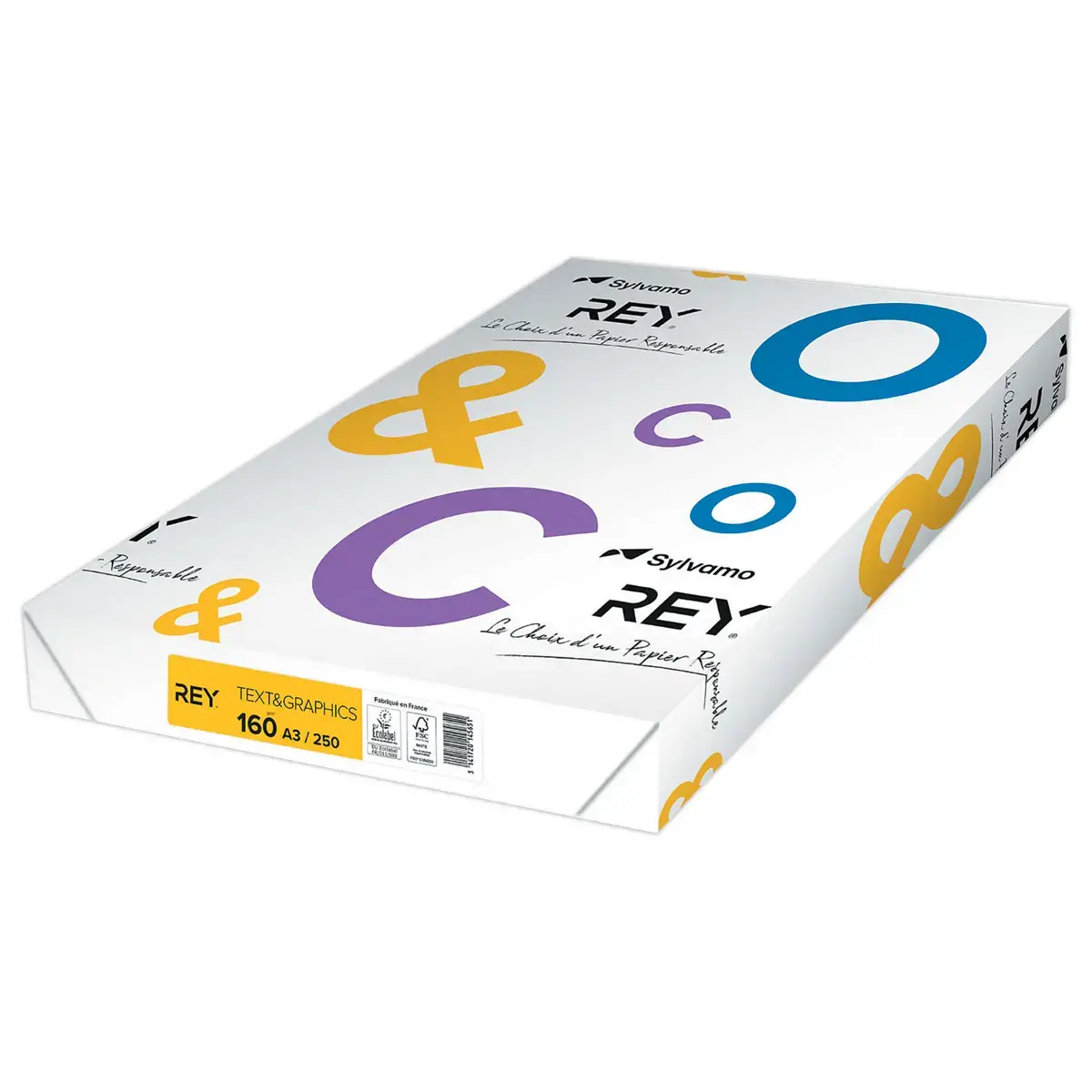 Riem van 250 vellen wit papier -  A3 160G - TEXT AND GRAPHICS 