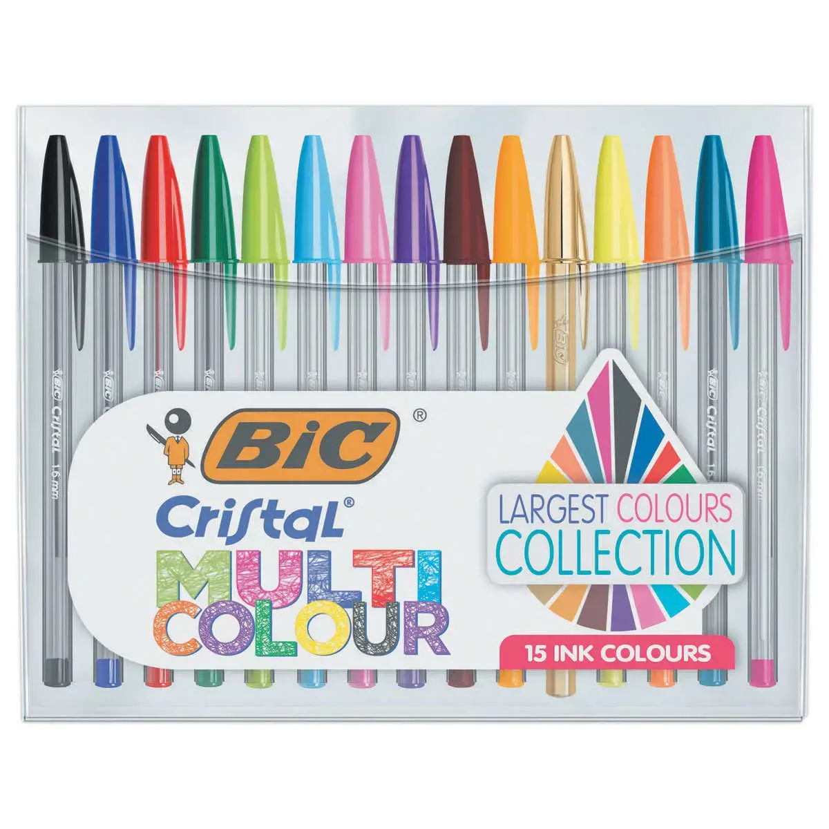 15 Cristal balpennen - Multicolour assortiment - BIC