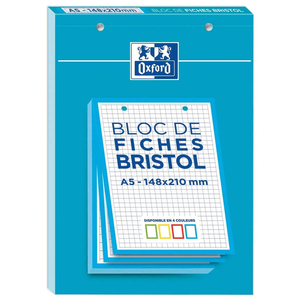 Blok van 30 vellen blauwe A5 bristolkaart 5x5