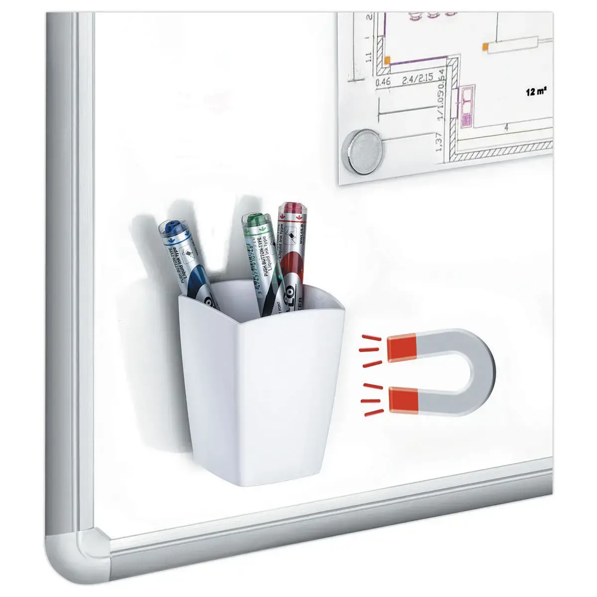Magnetische pennenhouder Gloss - wit - CEP