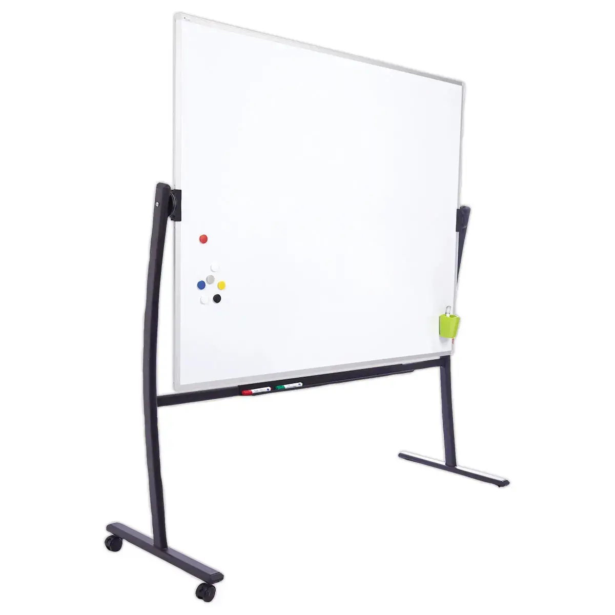 Draaibaar en mobiel whiteboard, uitwisbaar met droog uitwisbare stift 120 x 150 cm