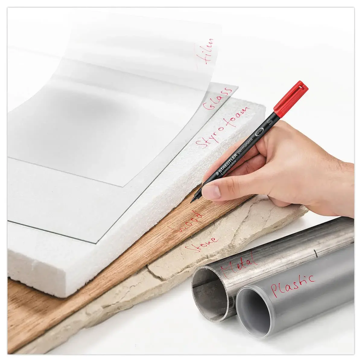 Permanente viltstift voor overheadprojectie Lumocolor - 0,4mm - rood - STAEDTLER
