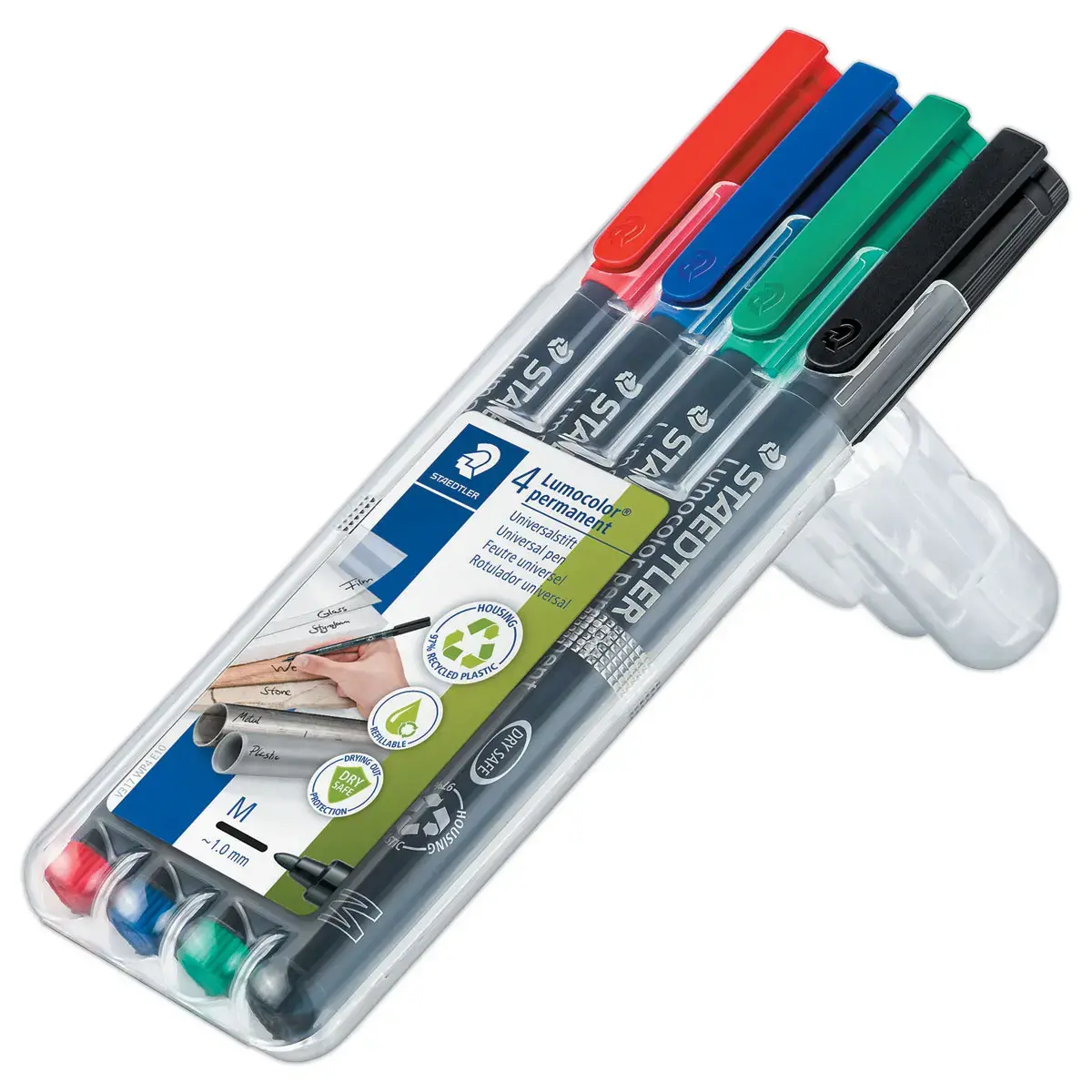 4 Permanente overheadprojectiestiften - 1mm - STAEDTLER