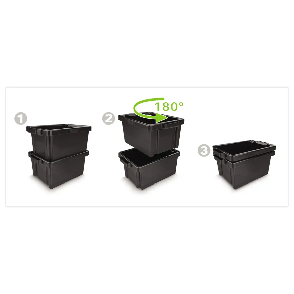 Opbergbox - 48,5 L - Zwart - STRATA