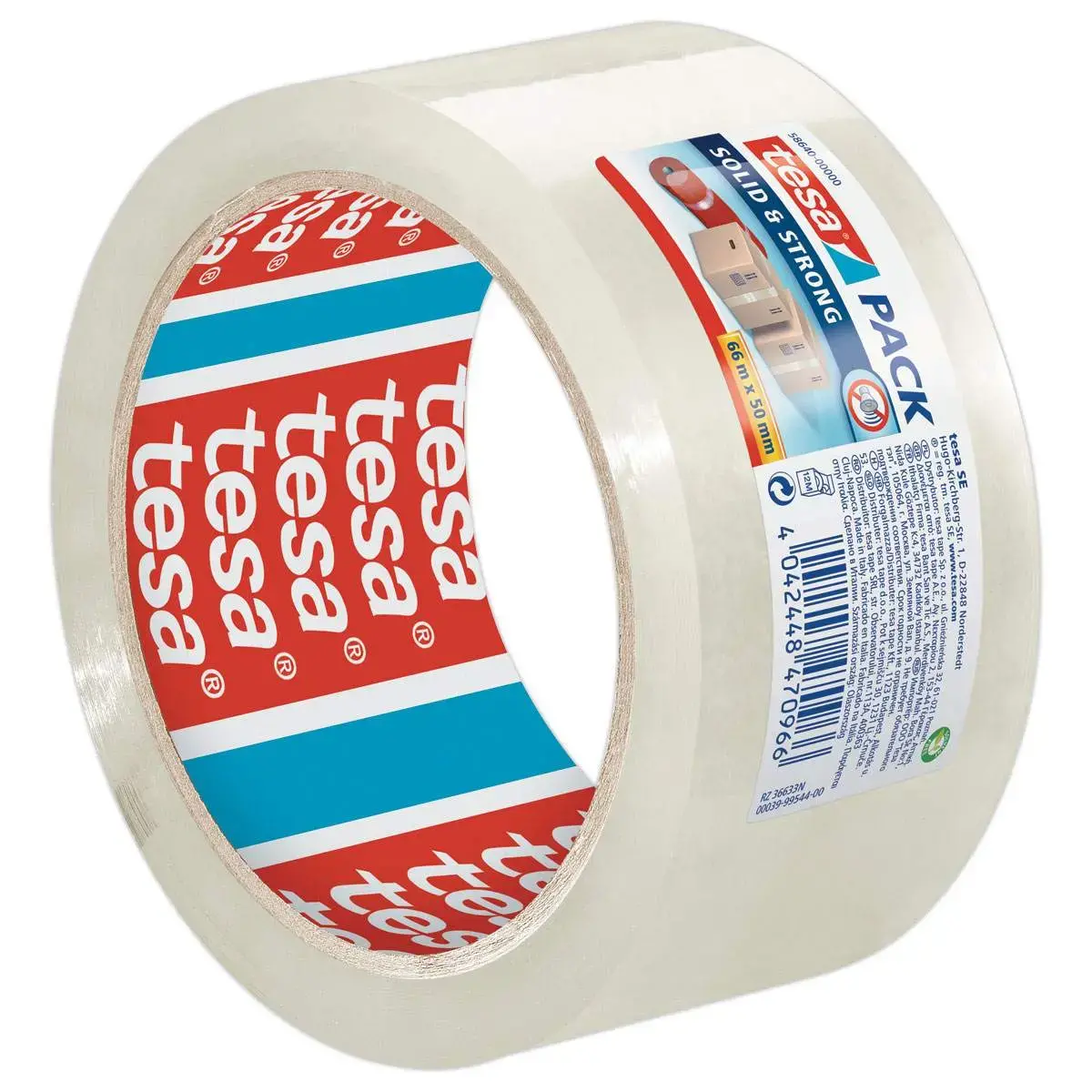 Roll transparante PP tape SOLIDSTRONG - 66m x 50mm - TESA