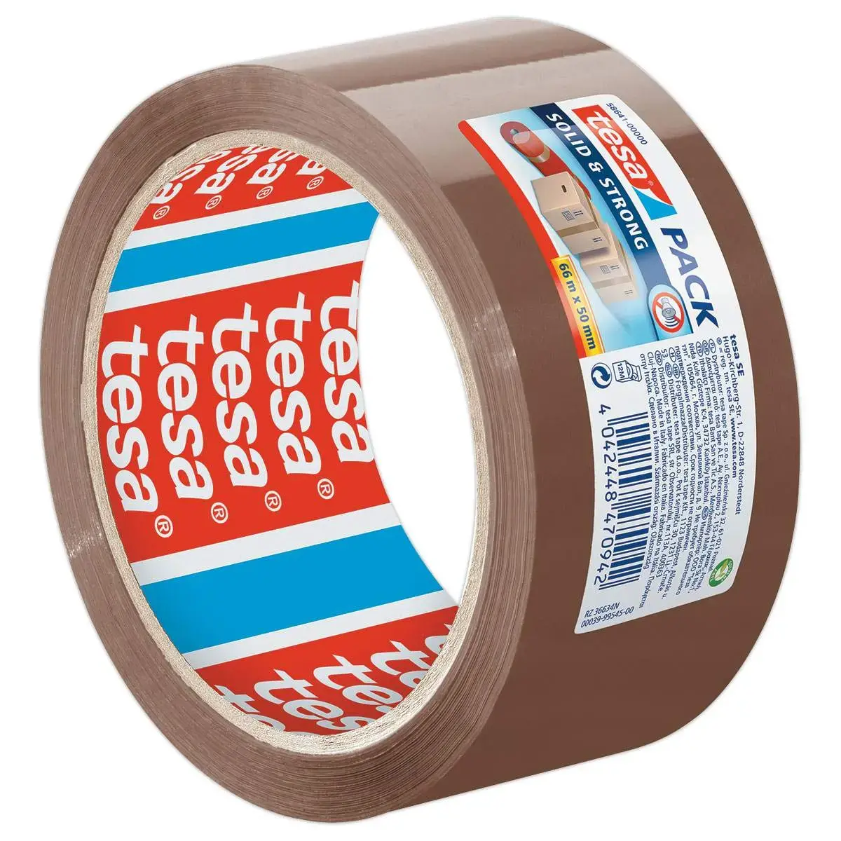 Plakbandrol Solidstrong PP havana - 66m x 50mm - TESA