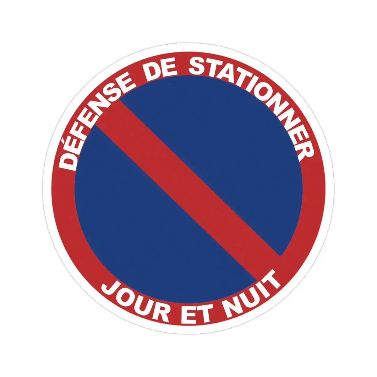 Ronde PVC sticker ø 280mm Parkeren verboden dag en nacht