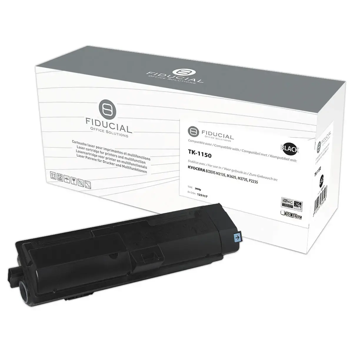 Lasercartridge FIDUCIAL equivalent Kyocera TK1150 zwart
