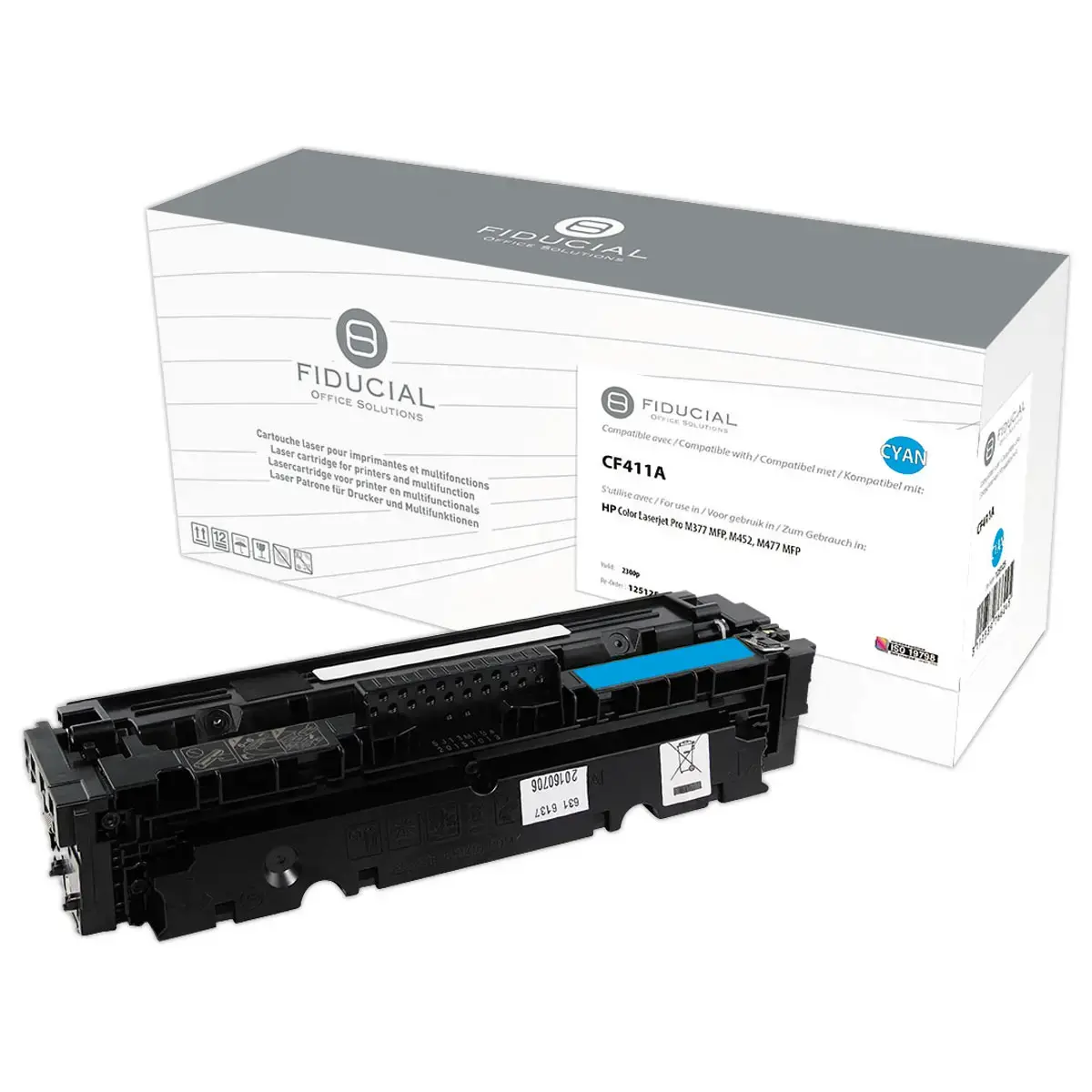 Lasercartridge FIDUCIAL equivalent HP CF410A cyaan