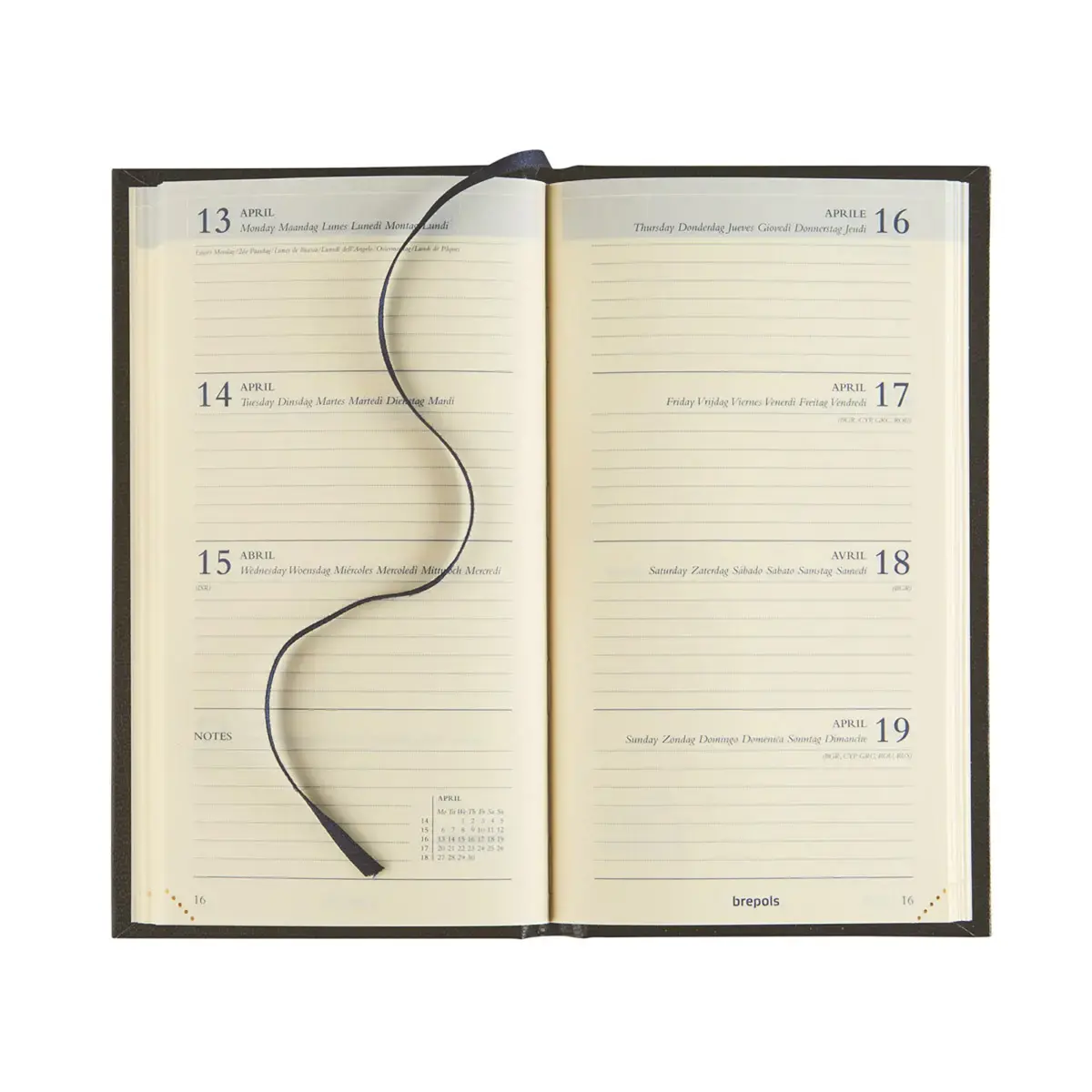 Zakagenda Brepols Interplan 9x16 cm - zwart 