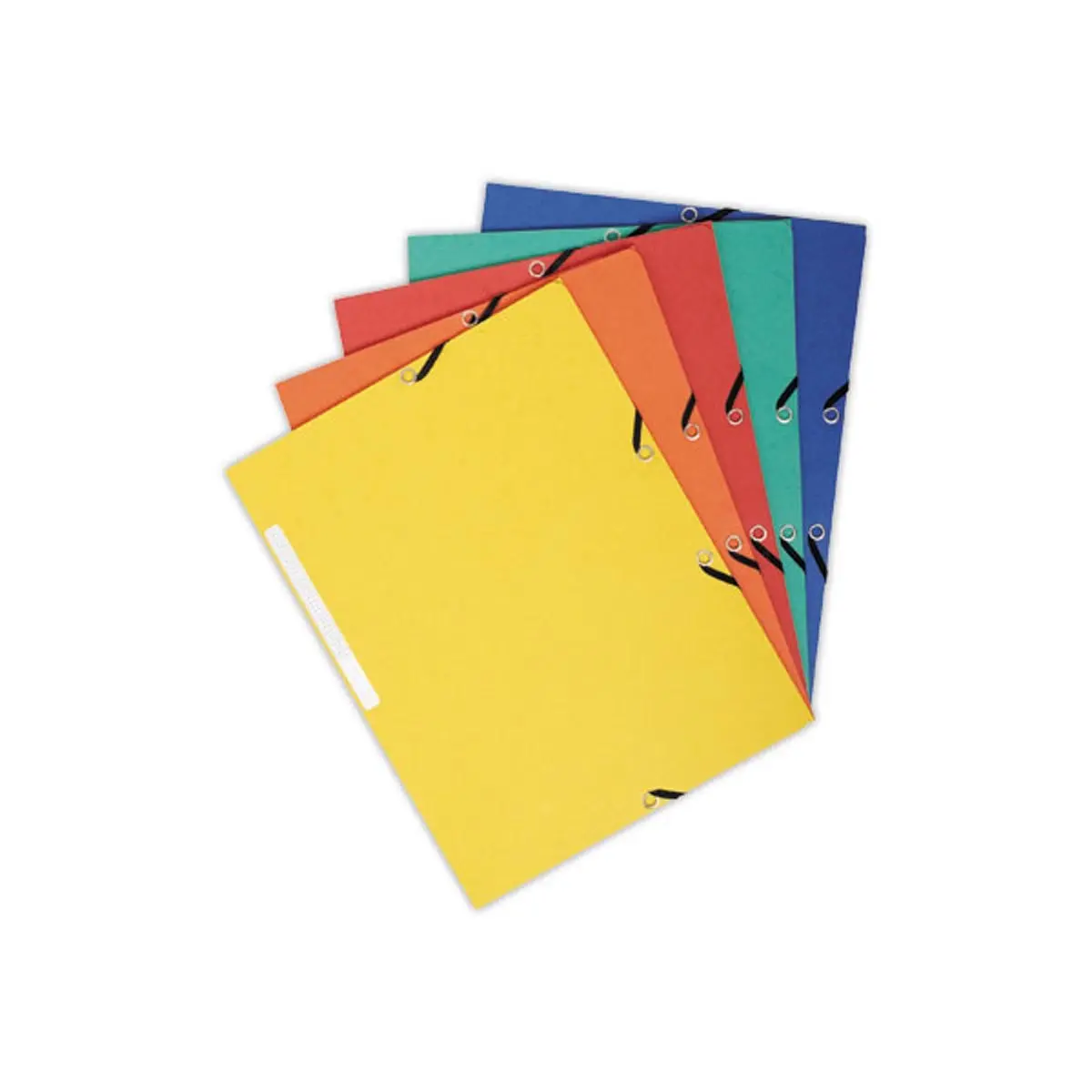 10  Mappen 3 kleppen met elastieken 360 g - Rug van 1,5 cm - Assorti - EXACOMPTA 