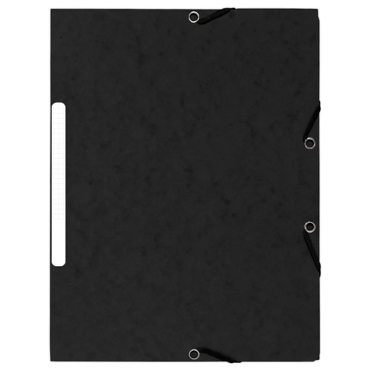 10 Mappen 3 kleppen met elastieken 360 g - Rug van 1,5 cm - Zwart - EXACOMPTA