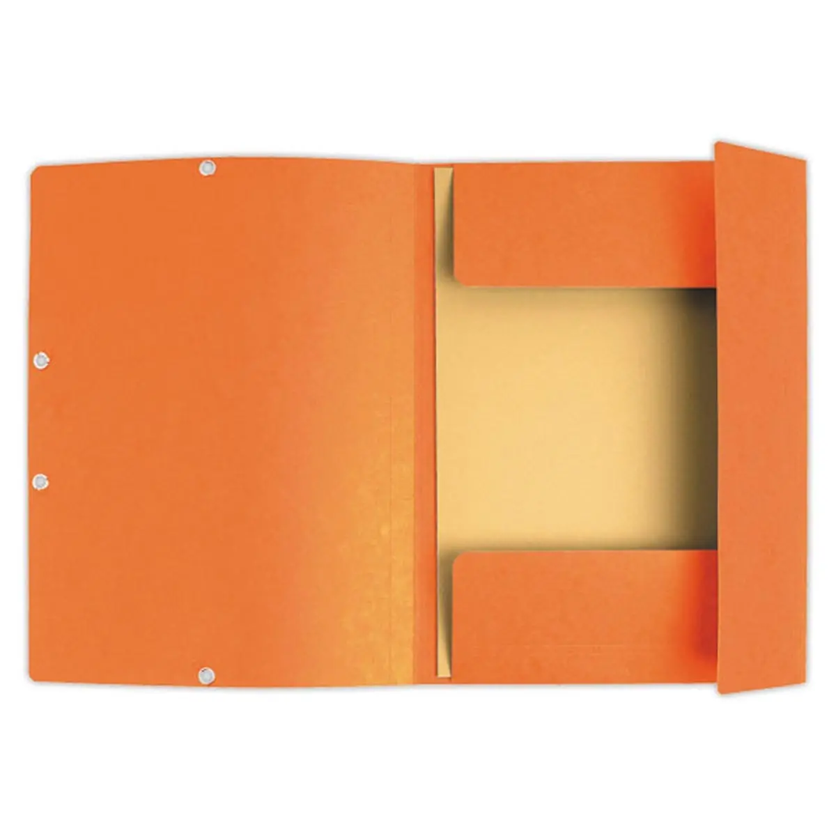 10 Mappen 3 kleppen met elastieken 360 g - Rug van 1,5 cm - Oranje - EXACOMPTA
