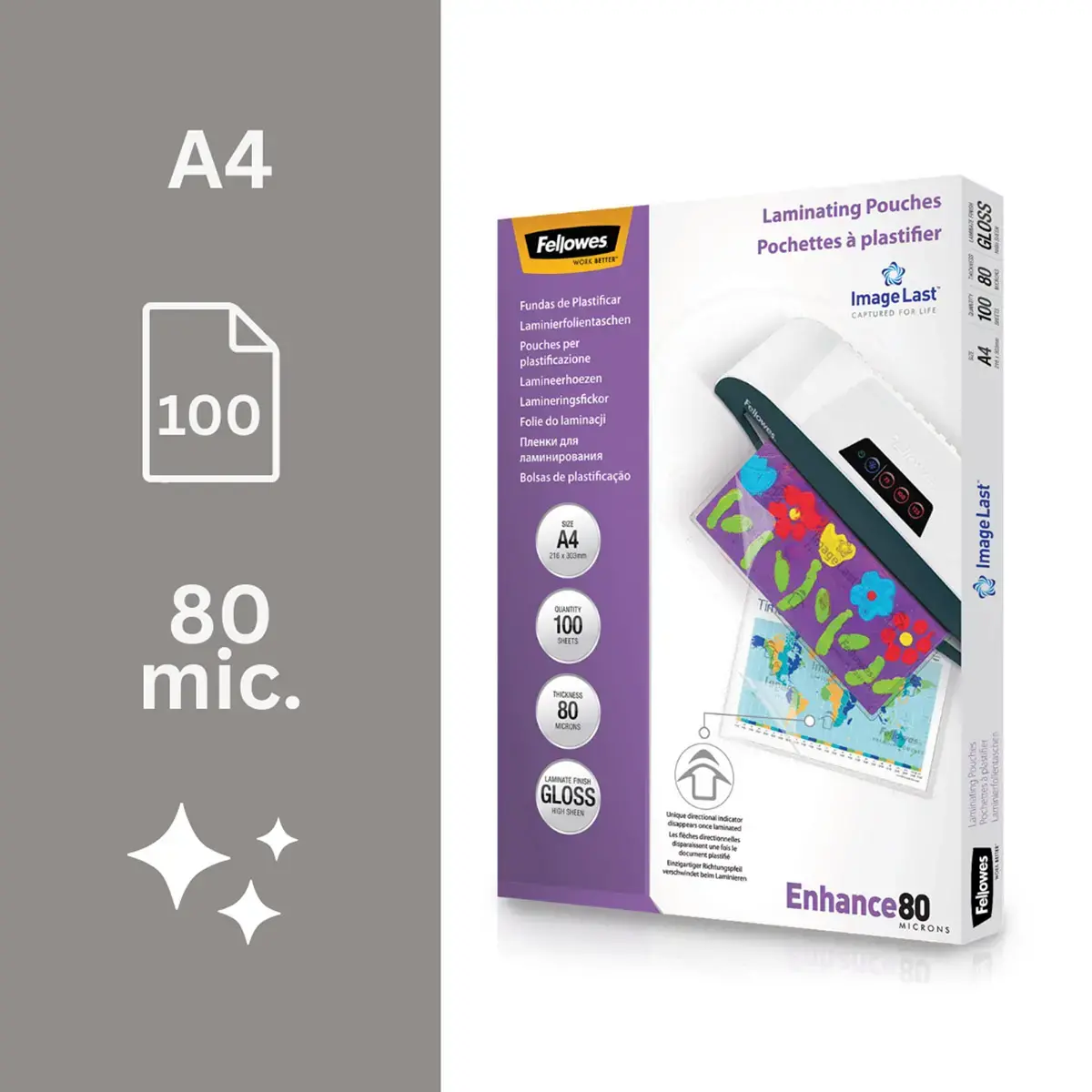 100 Warme lamineerhoezen A4 - 2 x 80 micron - FELLOWES