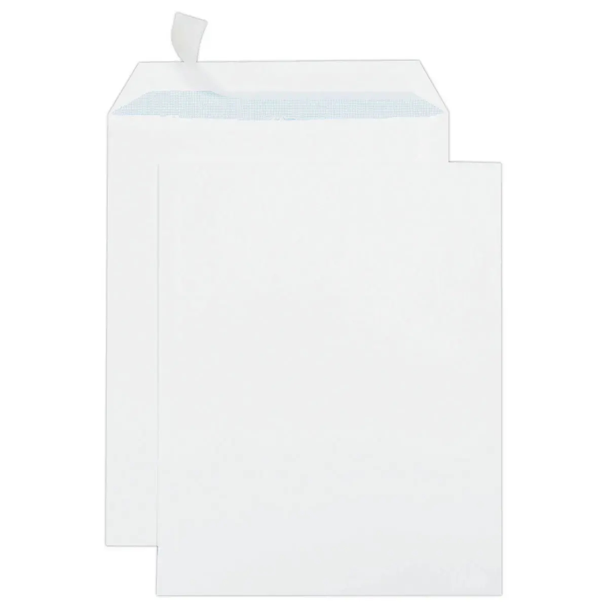 250  Witte hoezen met siliconenband 260x330 mm zonder venster 90g 