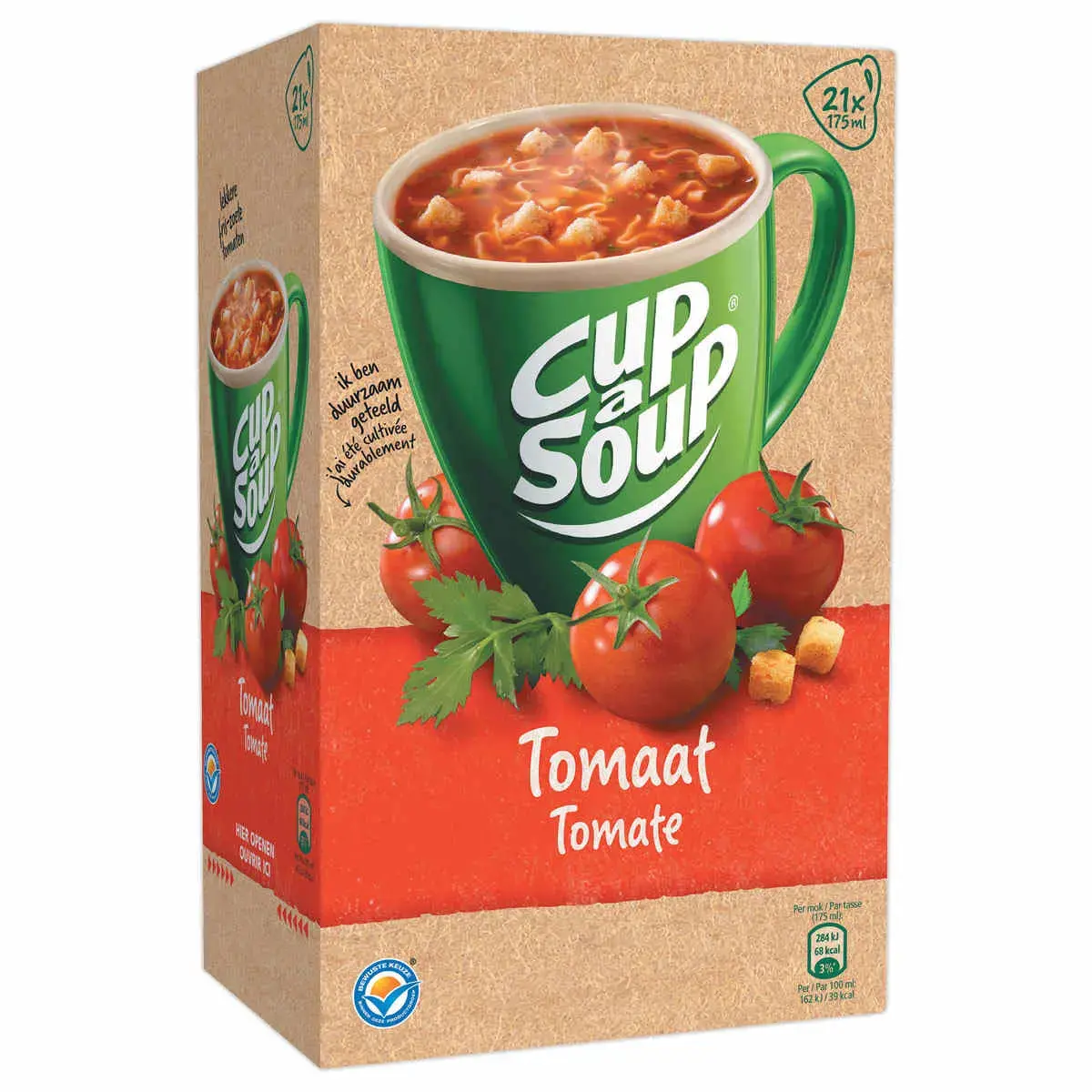 21 Tomatenzakjes + croutons Cup a soup
