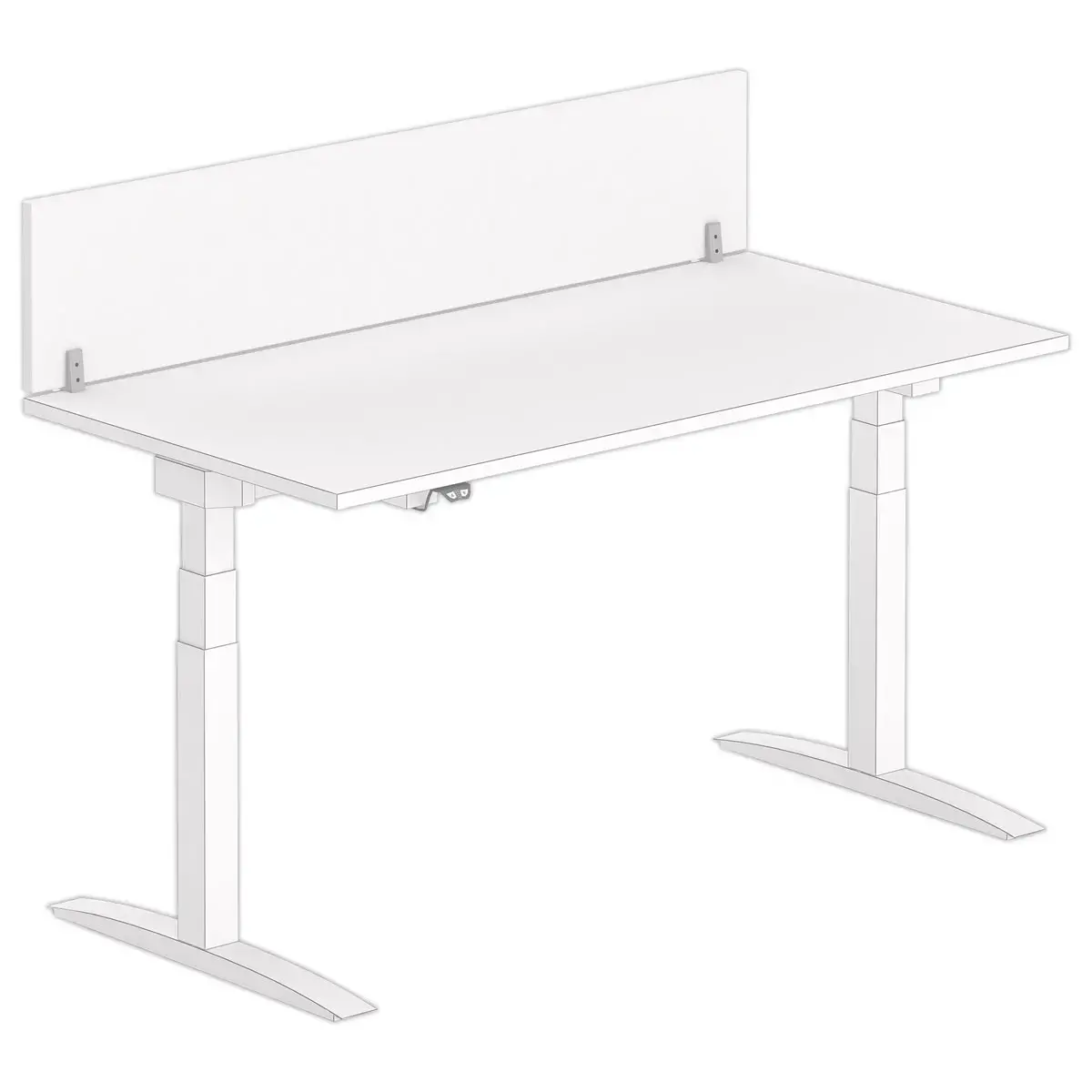 Kantoorscherm L. 160 wit/alu