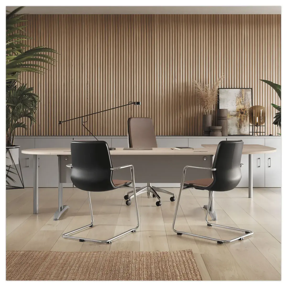 1/2 maan rechthoekig bureau wit/wit 