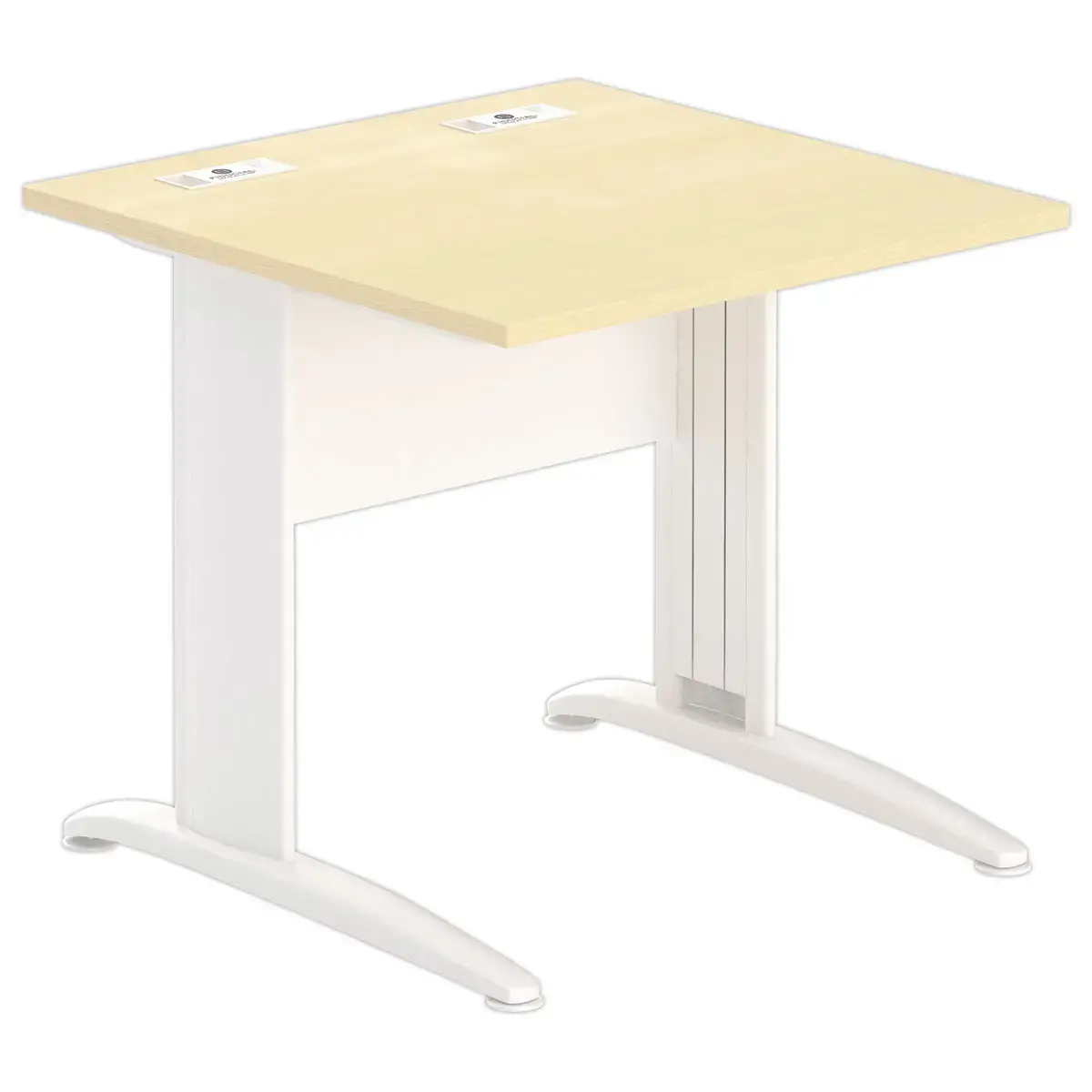 Tafel 80 x 80 beuk - witte poten