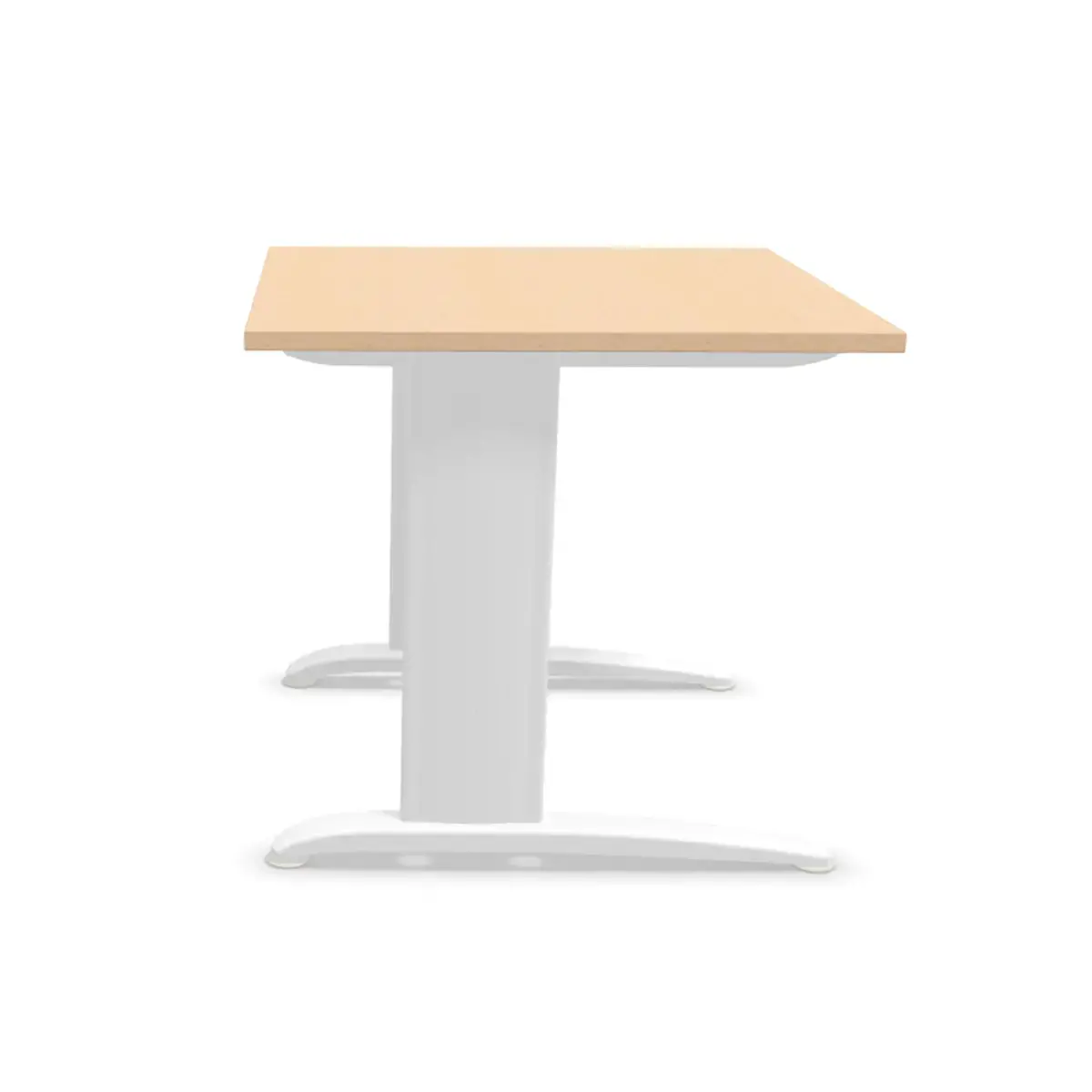 Tafel 80 x 80 beuk - witte poten