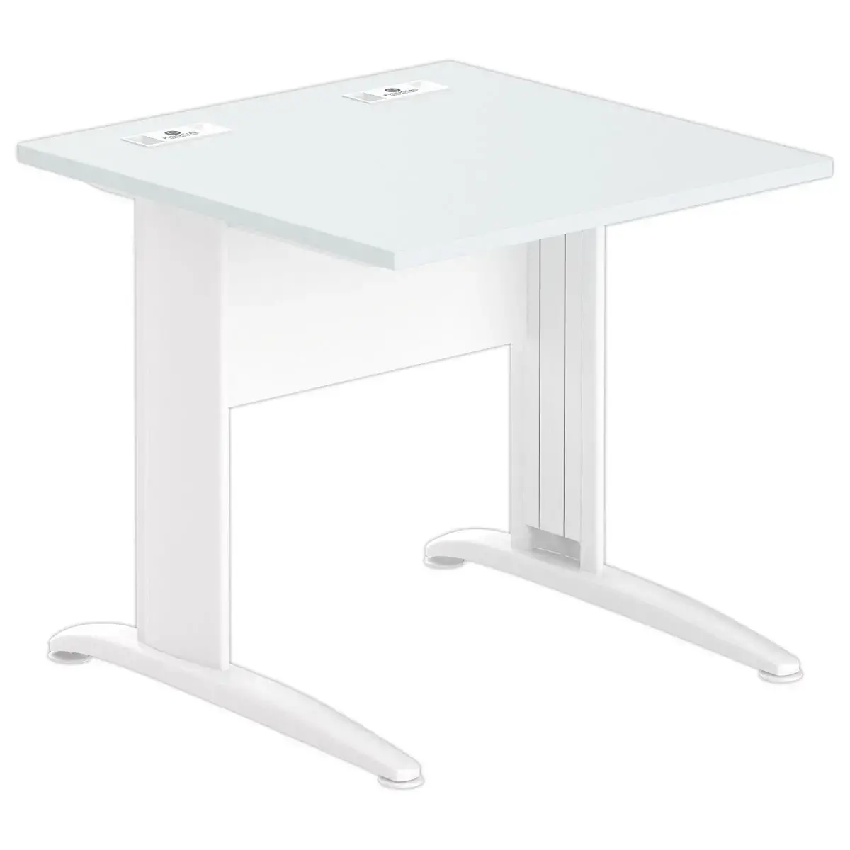 Tafel 80 x 80 grijs - witte poten
