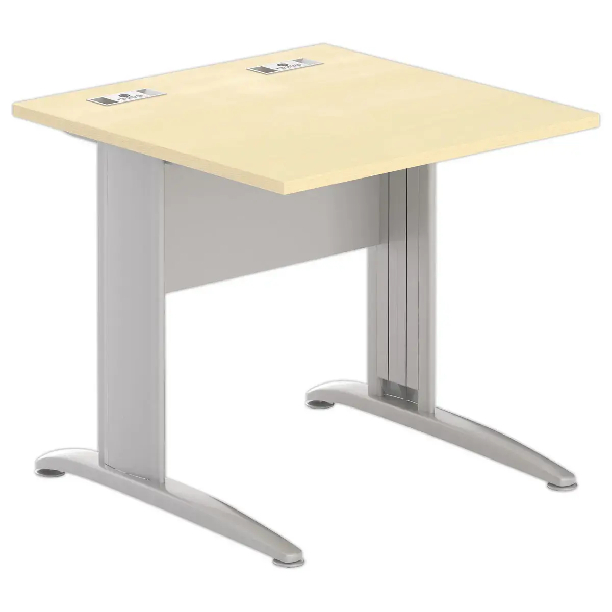 Tafel 80 x 80 beuken - aluminium poten