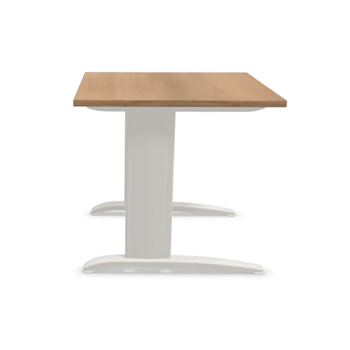 Tafel 80 x 80 notenhout - aluminium poten