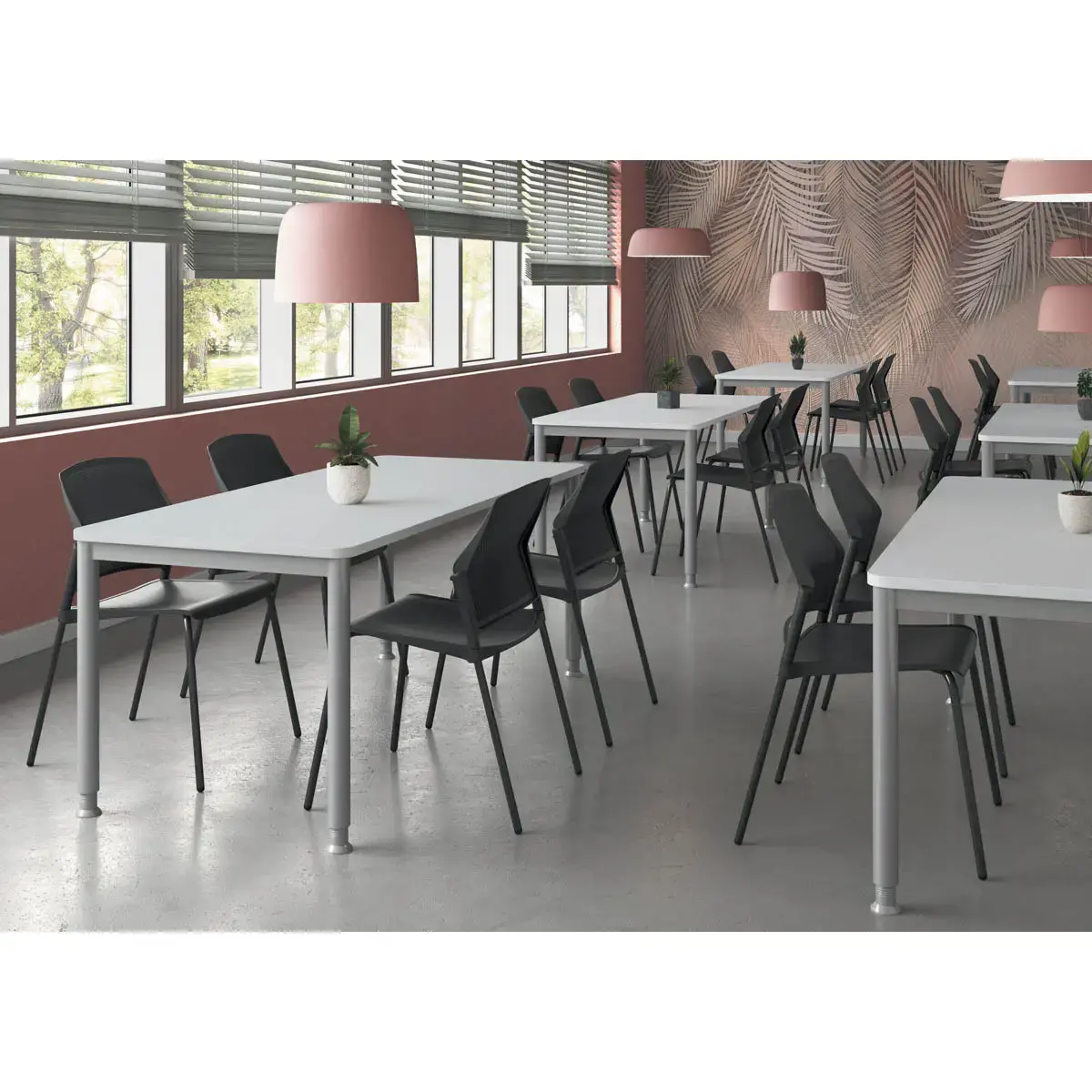 Tafel 140 x 80 wit - aluminium poten 