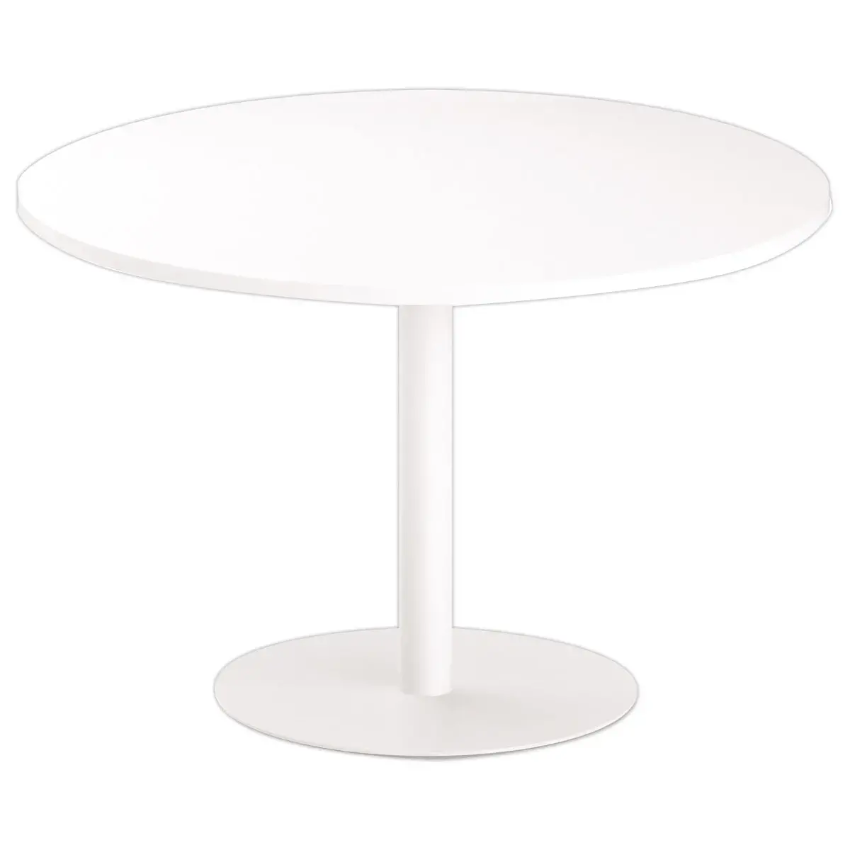 Ronde tafel diam 116 cm witte blad witte voet tulpvoet